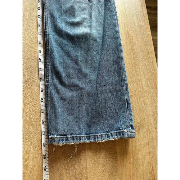 Abercrombie The Crop Wide Leg Ultra High Rise Size 24 LONG Medium Wash - Picture 3 of 4